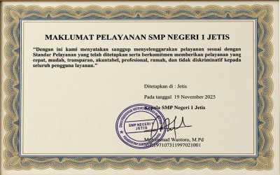 Maklumat Pelayanan SMP Negeri 1 Jetis